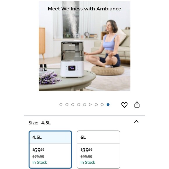 BOXING 4.5L Capacity Warm and Cool Mist Humidifier w/Remote & Diffuser FREE SHIP - Picture 7 of 8